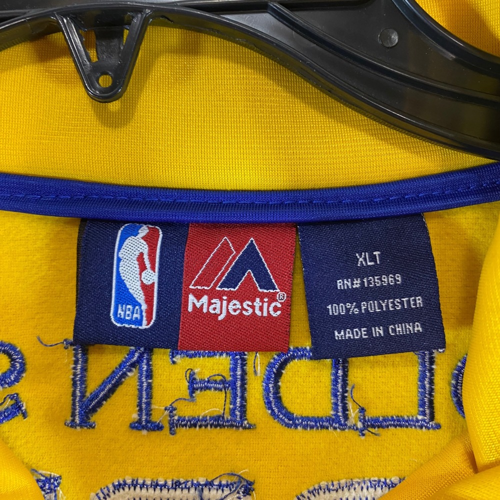 Golden State Warriors NBA Track Jacket Mens XLT BlueYellow Full Zip Majestic NWT - Picture 4 of 8